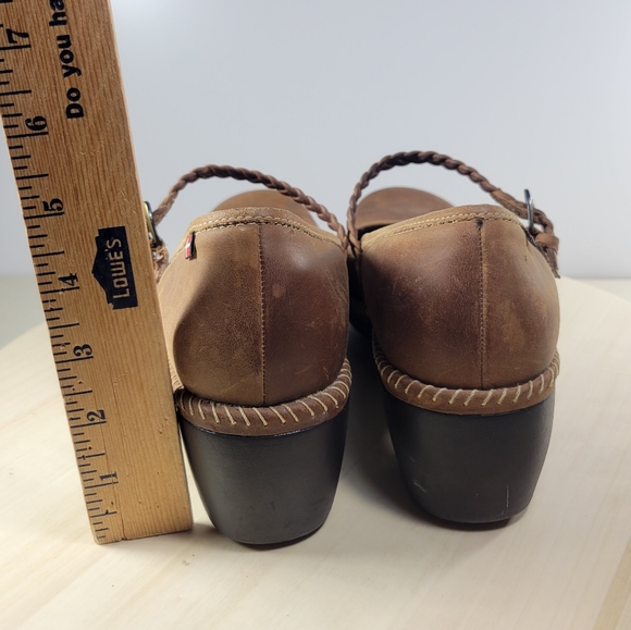 ECCO Sussex Brown Leather Floral Tooled Mary Jane Clogs Women’s size EU 39 - Picture 4 of 16